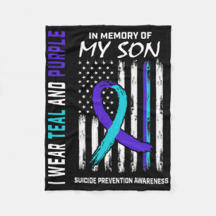 Parents In Memory Of Son Suicide Awareness Prevent Fleece Blanket
