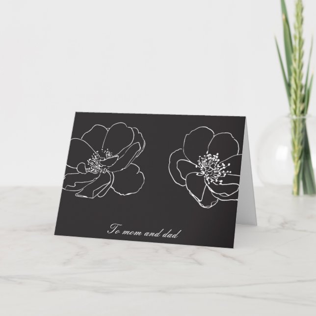 Parents Mom and Dad Wedding Thank You Card (Front)