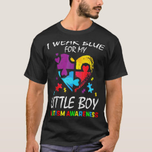 Parents Mom Dad Blue For My Little Boy Son Autism T-Shirt