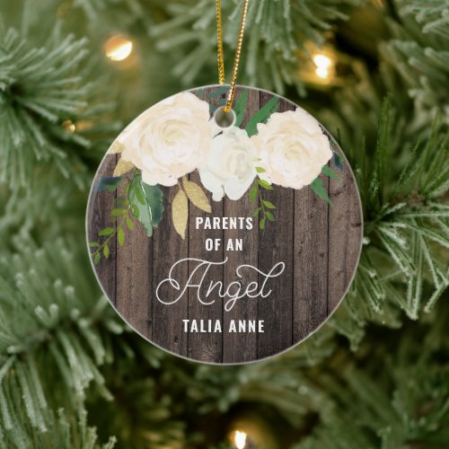 Parents Of An Angel Personalized Infant Loss  Ceramic Ornament