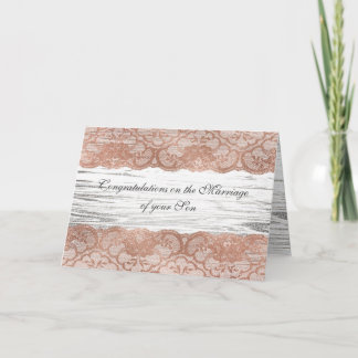Parents of Bride Congratulations Pink Rose Gold Card