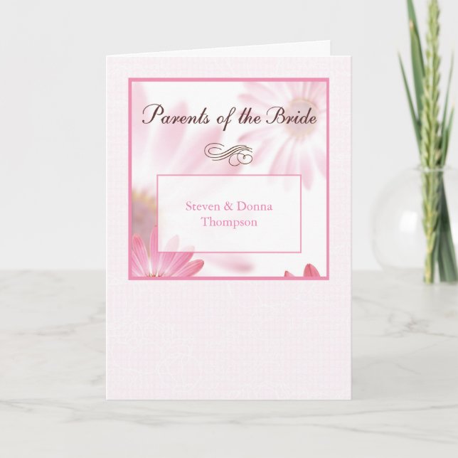 Parents of the Bride Congratulations Custom Names Card (Front)