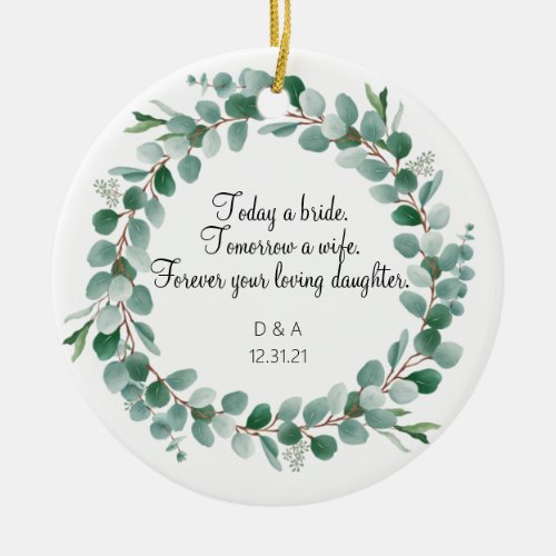 Parents of the Bride Ornament Gift _ Eucalyptus