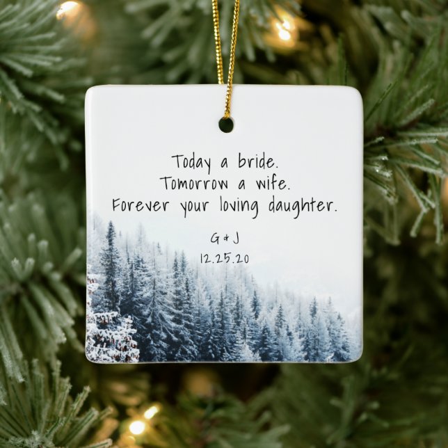 Parents of the Bride Ornament - Winter Snow (Tree)