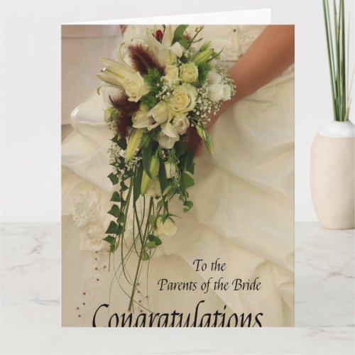 parents of the bride wedding congratulations card