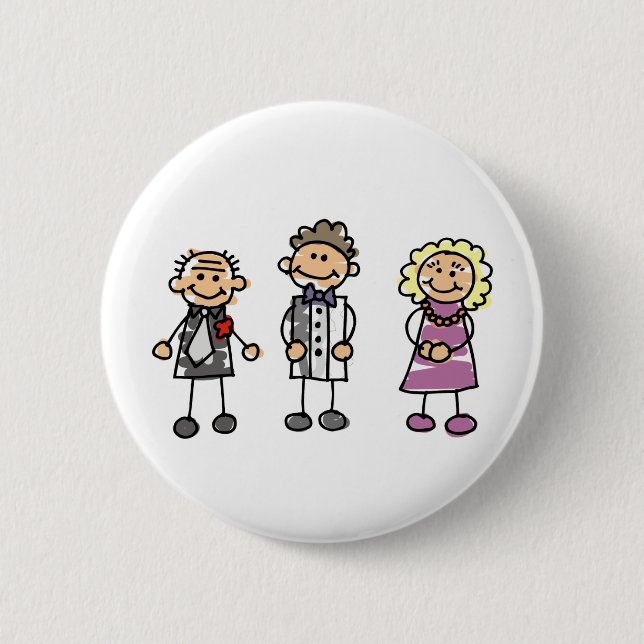 Parents Of The Groom On Wedding Day Pinback Button (Front)
