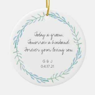 Parents of the Groom Ornament Gift - Beach Blue