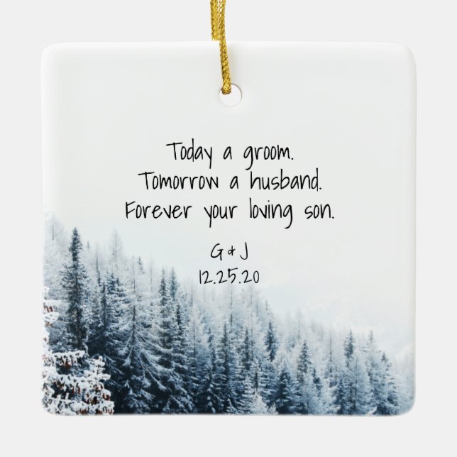 Parents of the Groom Ornament - Winter Snow (Front)
