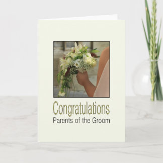 Parents of the groom wedding congratulations card
