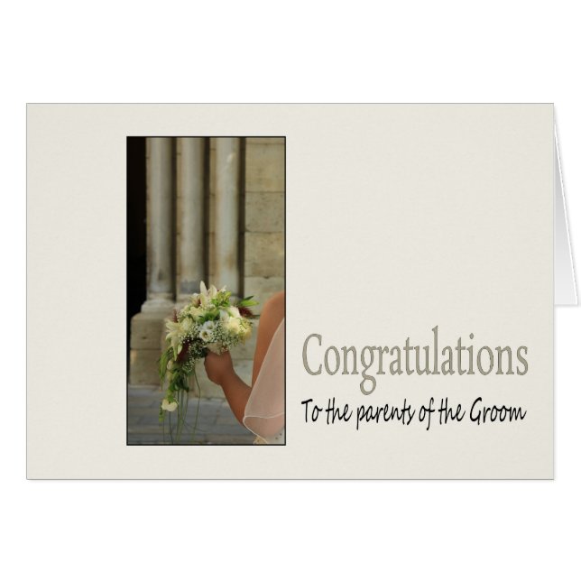 Parents of the groom wedding congratulations cards (Front Horizontal)