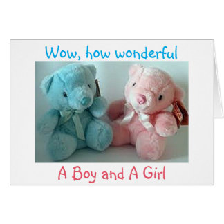 PARENTS OF TWIN BOY/TWIN GIRL CONGRATULATIONS CARDS