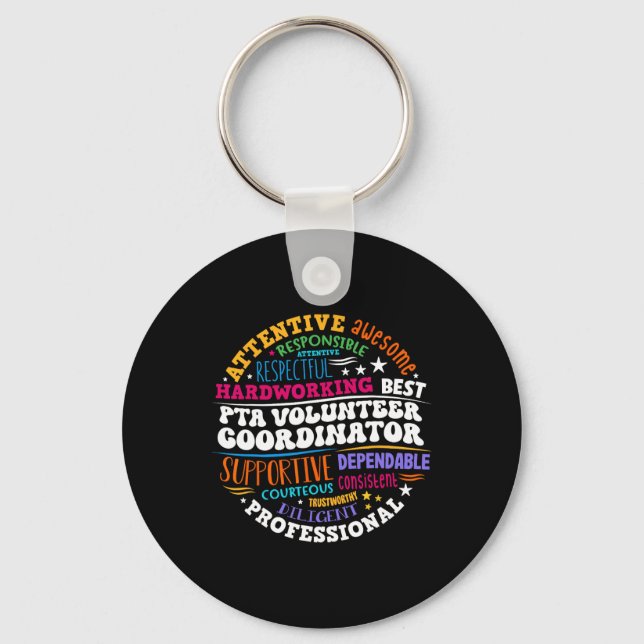 Parents Teacher Ociation Pta Volunteer Coordinator Keychain (Front)