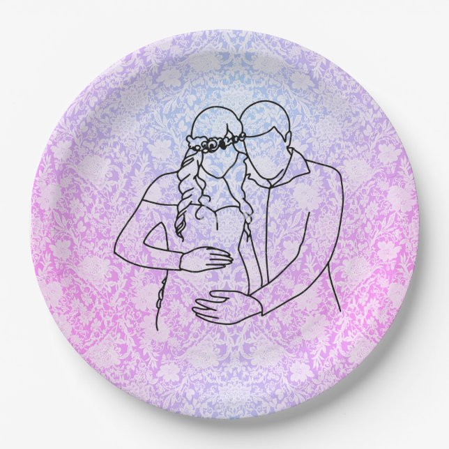 Parents-to-be Baby Shower Paper Plates (Front)