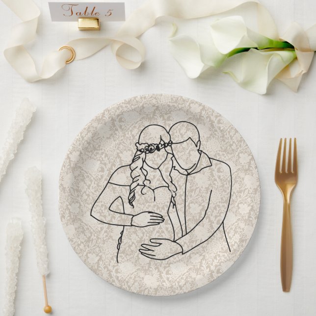 Parents-to-be Baby Shower Paper Plates (Wedding)