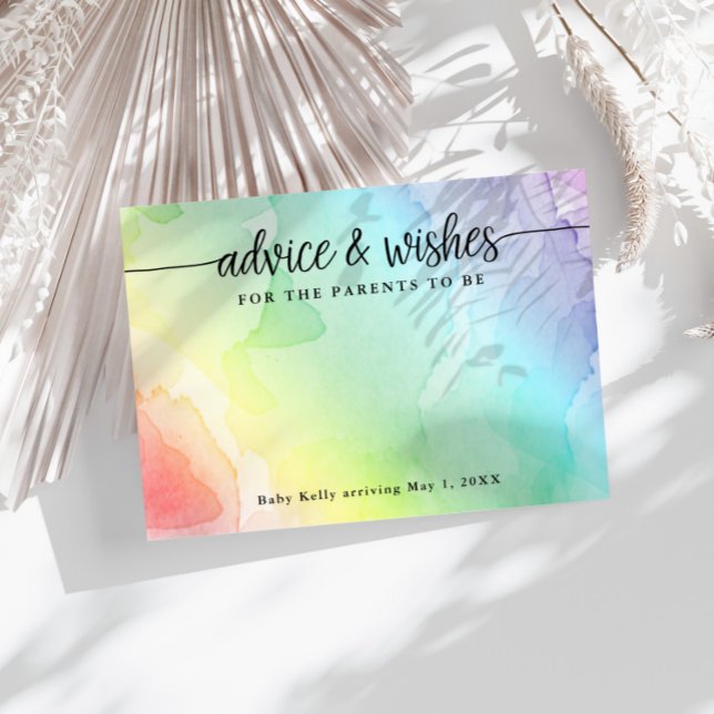 Parents to Be Rainbow Watercolor Advice Cards (Creator Uploaded)