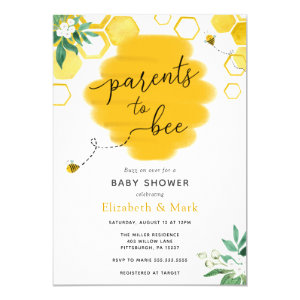 Parents to Bee Baby Shower Invitation