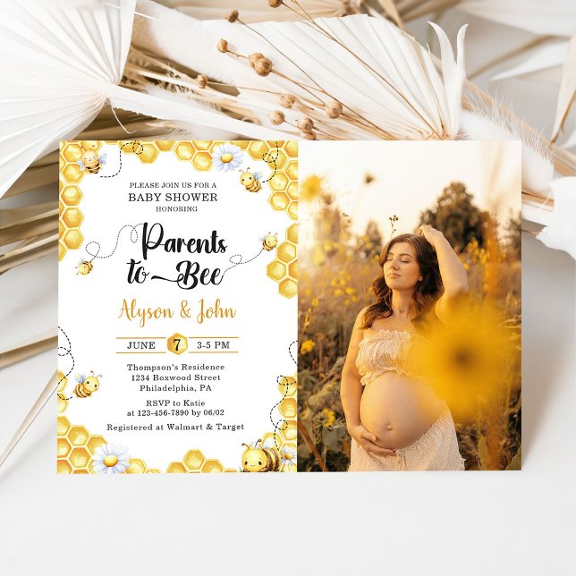 Parents To Bee Baby Shower Photo Invitation (Creator Uploaded)