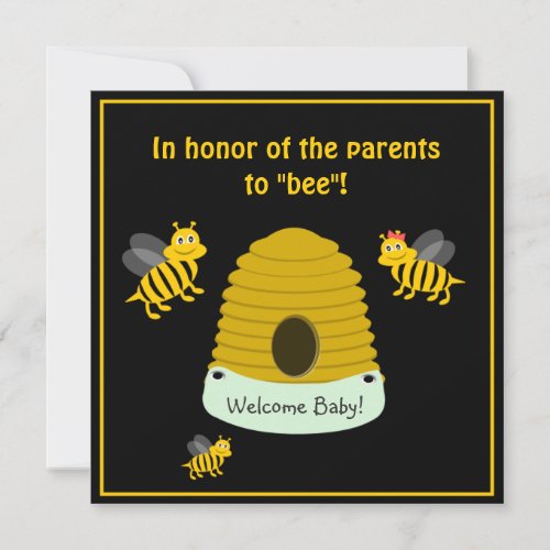 Parents To Bee Bumble Bee Baby Shower Card