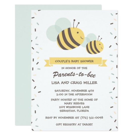 Parents to Bee Bumblebee Couple's Baby Shower Invitation | Zazzle.com