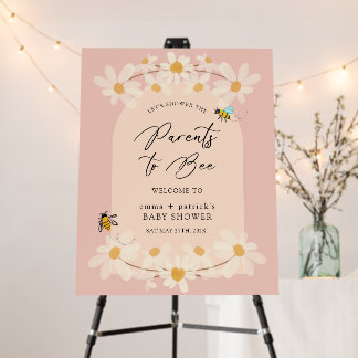 Parents to Bee Daisy Baby Shower Welcome Sign