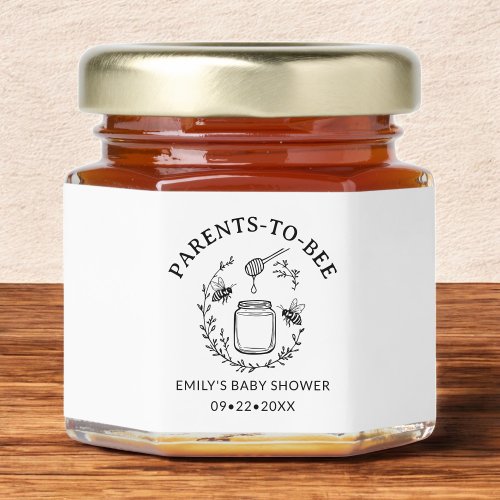 Parents to Bee Floral Wreath Baby Shower Honey Jar Favors by Pretty Girly Designs