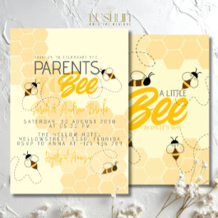 Parents to bee Honey Comb Baby Shower Invitation