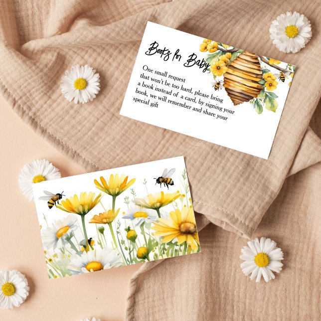 Parents to bee spring baby shower books request enclosure card (Parents to bee spring baby shower books request enclosure card bee baby shower books for baby card)