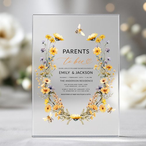 Spring Wildflower Floral or wildflower baby shower invitation