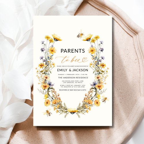 Spring Wildflower Floral or wildflower baby shower invitation