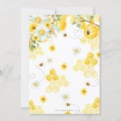 Parents to Bee Yellow Floral Baby Shower Neutral Invitation (Back)
