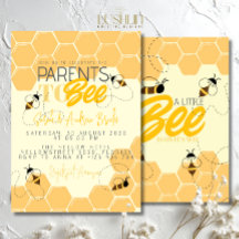 Parents to Honey Comb Bee Baby Shower Invitation