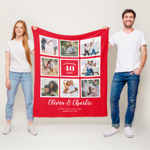 Parents Wedding Anniversary PHOTO Custom Branded   Fleece Blanket
