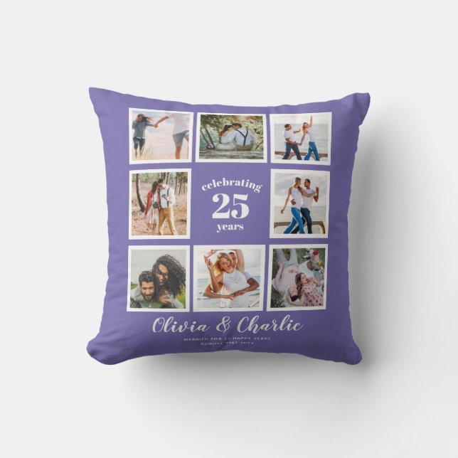 Parents Wedding Anniversary PHOTO Custom Branded   Throw Pillow (Front)