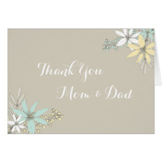 Parents Wedding Day Thank You Rustic Spring Floral Card