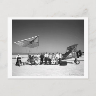 Paresev 1-A and Tow Plane with Crew and Pilot Postcard