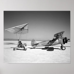 Paresev 1-A on Lakebed with Tow Plane Poster