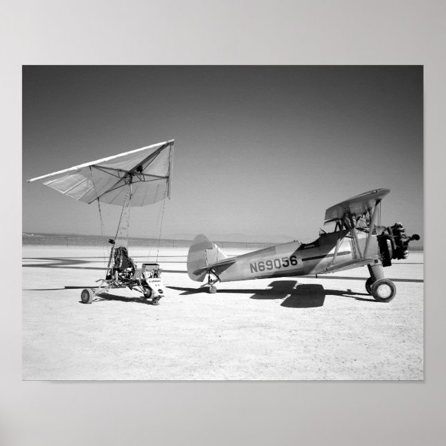 Paresev 1-A on Lakebed with Tow Plane Poster (Front)