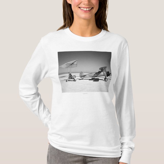 Paresev 1-A on Lakebed with Tow Plane T-Shirt (Front)