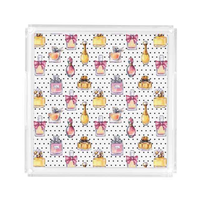 Parfum Bottle Pattern Acrylic Tray (Front)