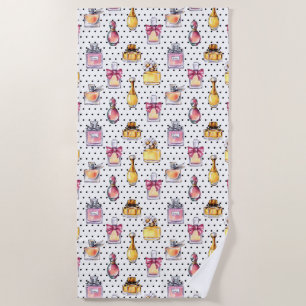 Parfum Bottle Pattern Beach Towel