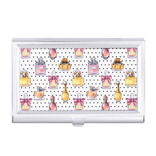 Parfum Bottle Pattern Business Card Case (Front)