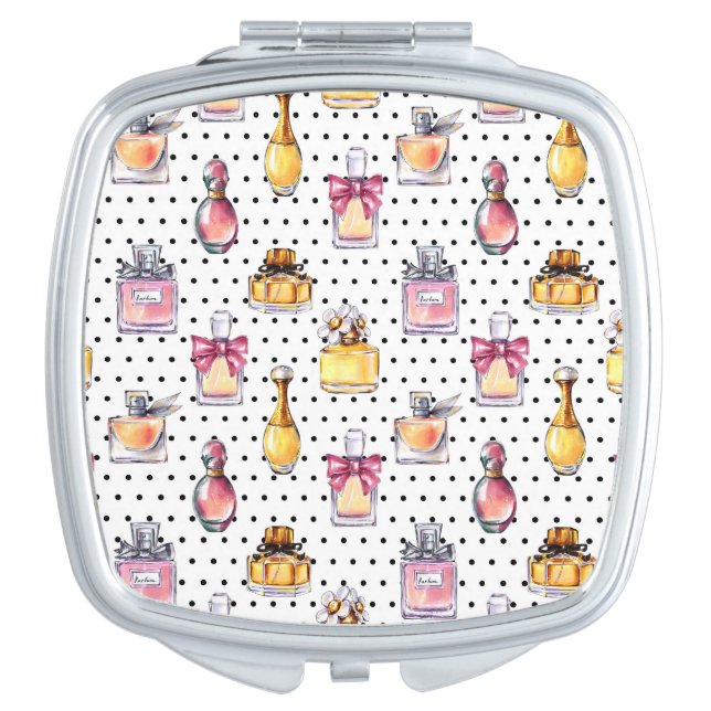 Parfum Bottle Pattern Compact Mirror (Front)