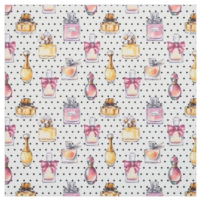 Parfum Bottle Pattern Fabric (Swatch)