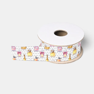 Parfum Bottle Pattern Grosgrain Ribbon