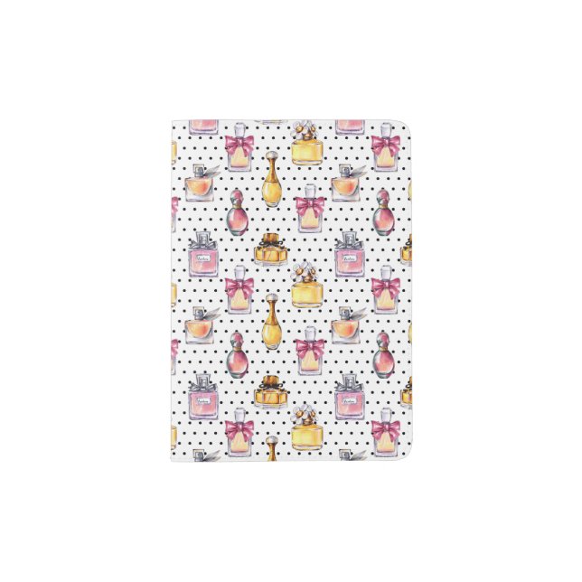 Parfum Bottle Pattern Passport Holder (Front)