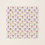 Parfum Bottle Pattern Scarf<br><div class="desc">This design features watercolor perfum bottles on a black and white polka dotted background.</div>