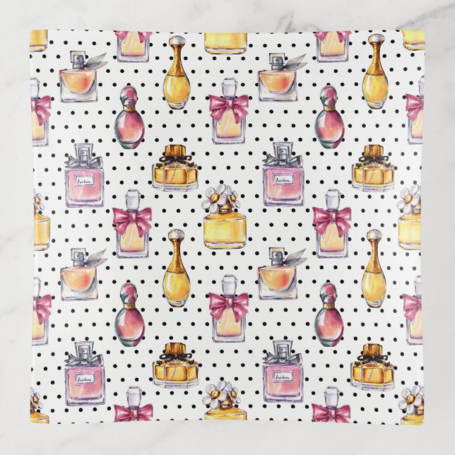 Parfum Bottle Pattern Trinket Tray (Front)
