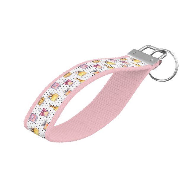 Parfum Bottle Pattern Wrist Keychain (Angled Up)