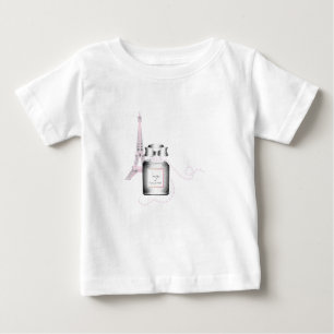 Parfum Bottle with Eiffel Tower and Rope Baby Baby T-Shirt