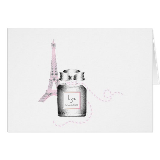 Parfum Bottle with Eiffel Tower and Rope Cards (Front Horizontal)